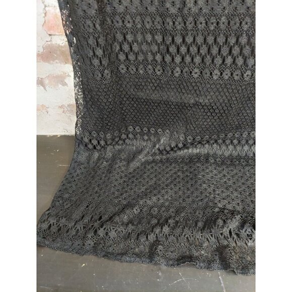 Black Lace Dress Womems Plus Size 16W Vintage Short Sleeve I - Picture 4 of 4